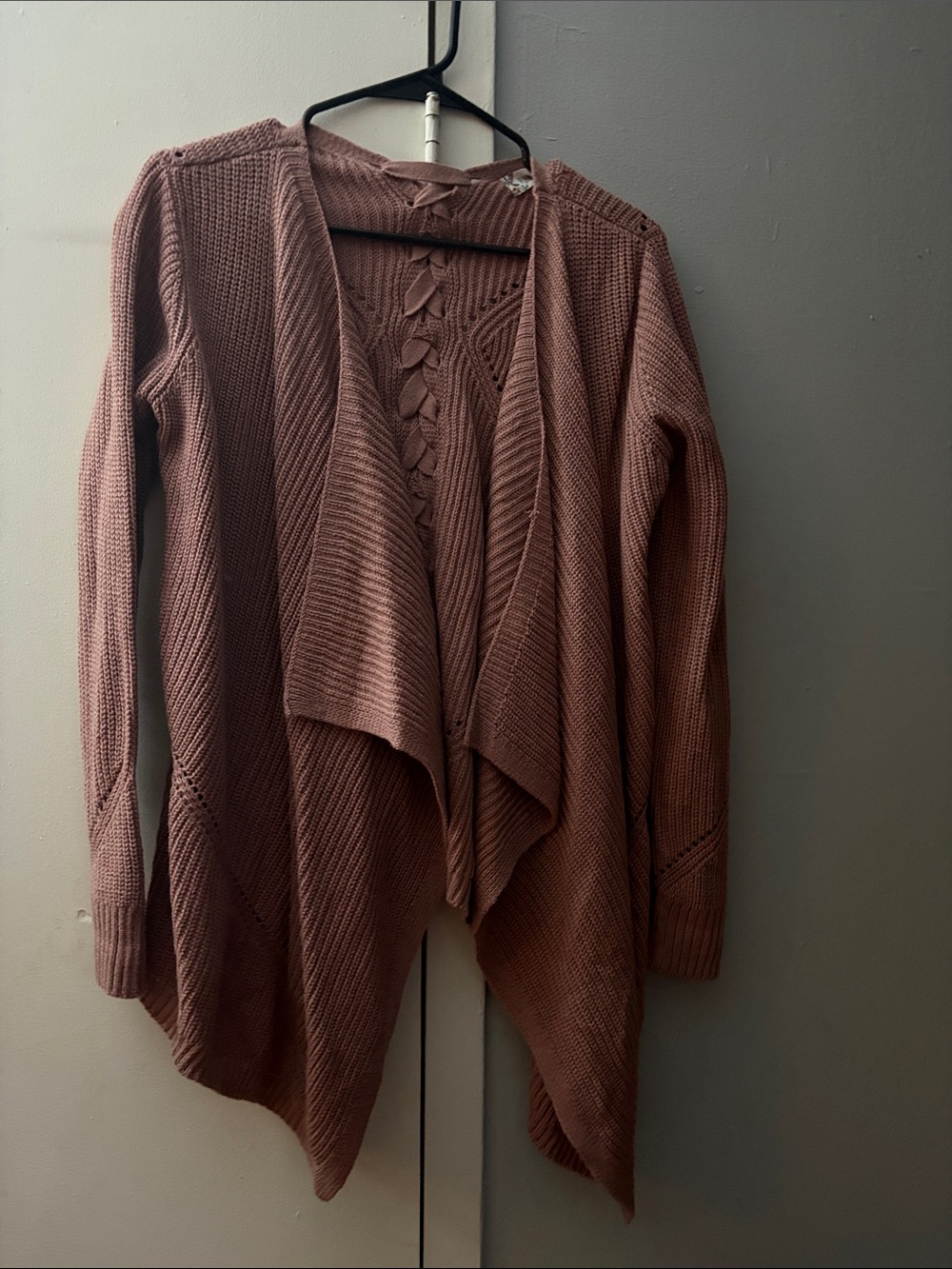 Pink Rose Dusty Rose Open-Front Knit Cardigan
